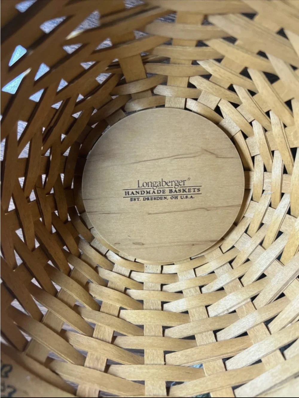 Longaberger Pumpkin-Print Lined Woven Basket in Tan and Orange 2003